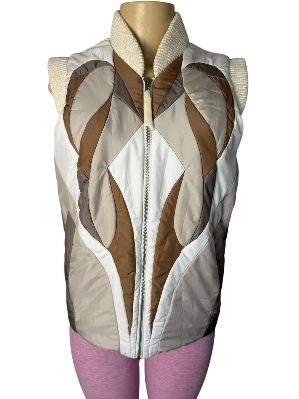 BCBG Maxazria Runway Patchwork Puffer Vest small